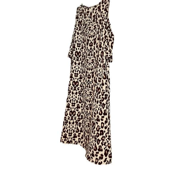 LIME & CHILI COLD SHOULDER MIDI SHEATH DRESS, WOMENS, M, BROWN TAN ANIMAL PRINT - Picture 5 of 9